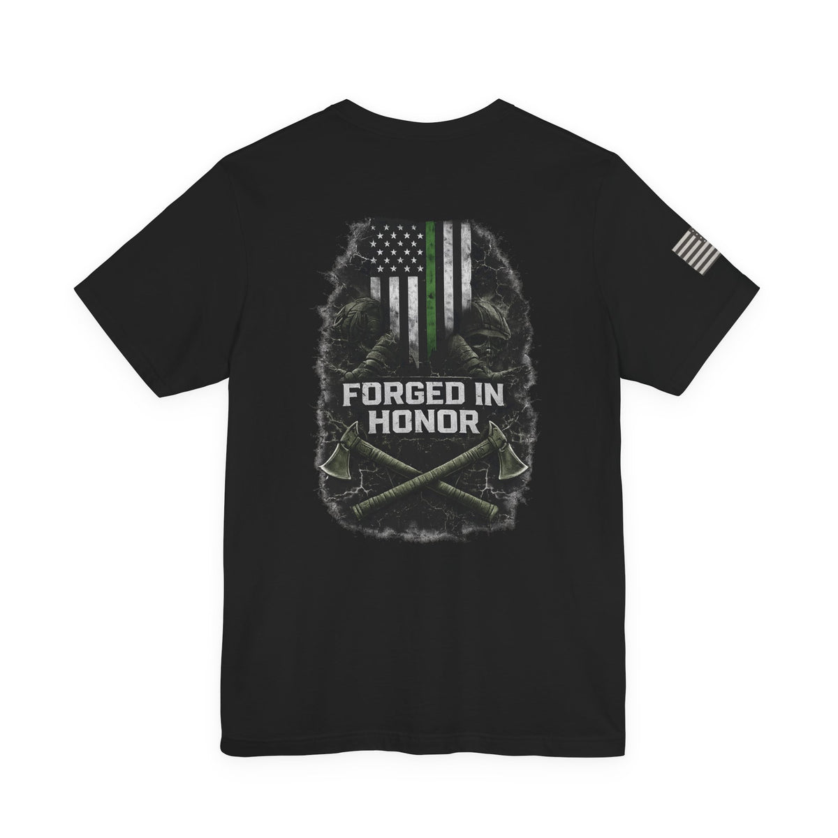 Forged in Honor Thin Green Line T-Shirt | Ashen Valor