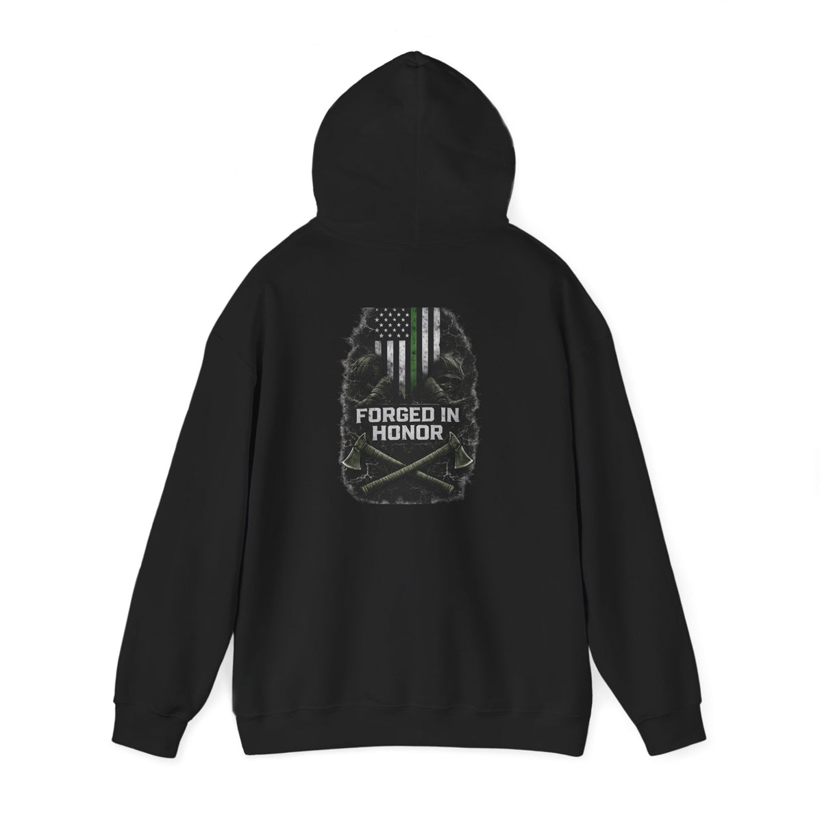 Forged in Honor – Thin Green Line Hoodie | Ashen Valor