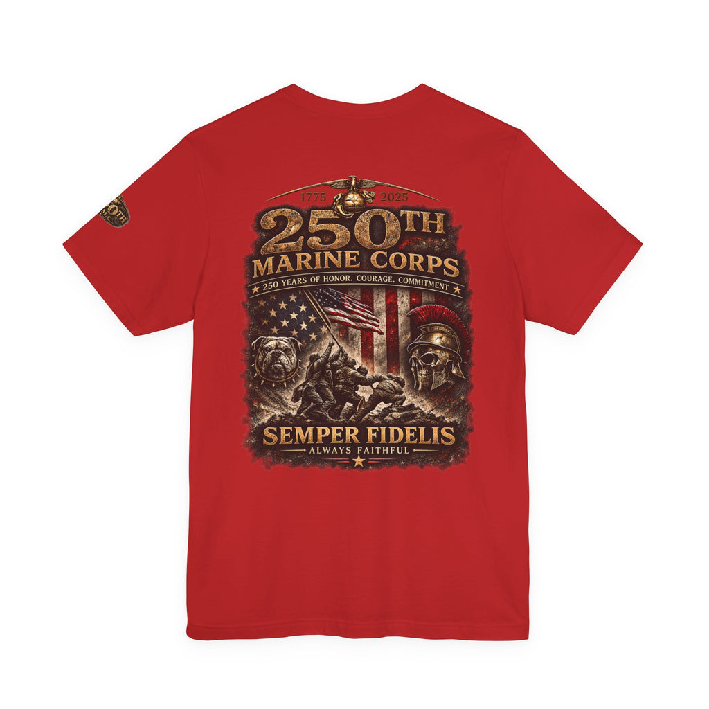 Marine Corps 250th Anniversary T-Shirt — Semper Fidelis Veteran Tribute Tee