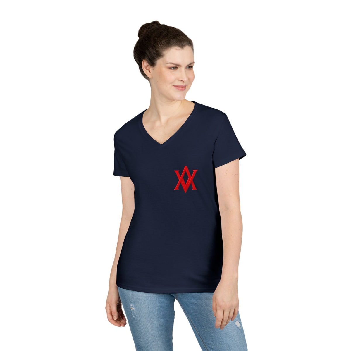 Women’s Thin Red Line V-Neck | Ashen Valor