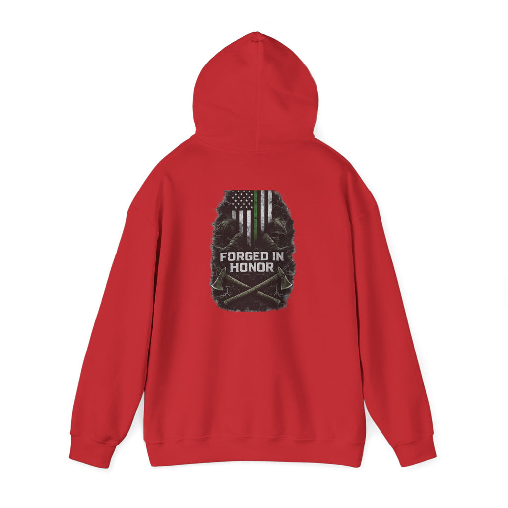 Forged in Honor – Thin Green Line Hoodie | Ashen Valor