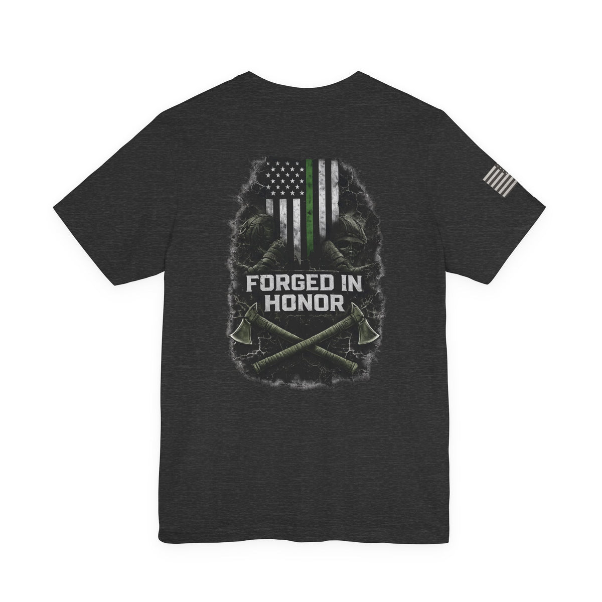Forged in Honor Thin Green Line T-Shirt | Ashen Valor