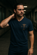 Ashen Valor “Nurses Never Break” Tee – Men’s Navy and Black Crew