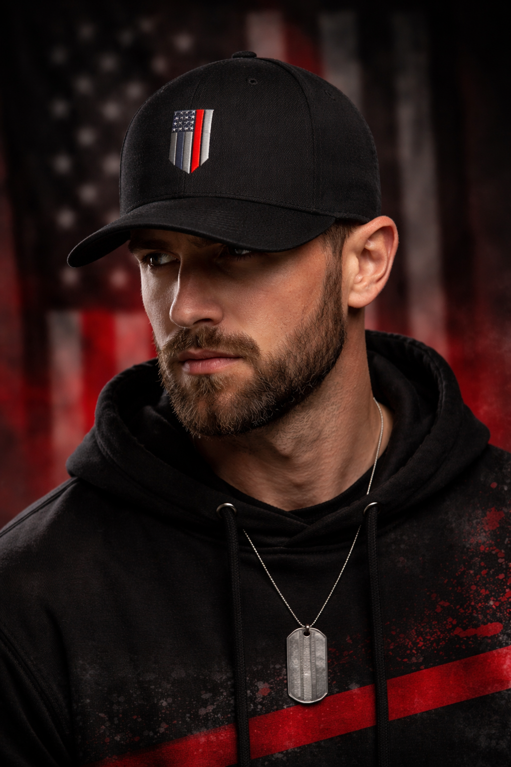 Thin Red Line Flexfit Hat | Ashen Valor