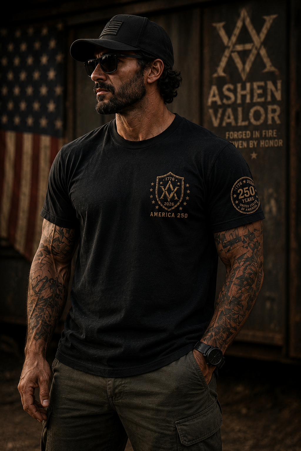 America 250 — "250 Years of Freedom: One Nation, One Legacy" Patriotic Tee
