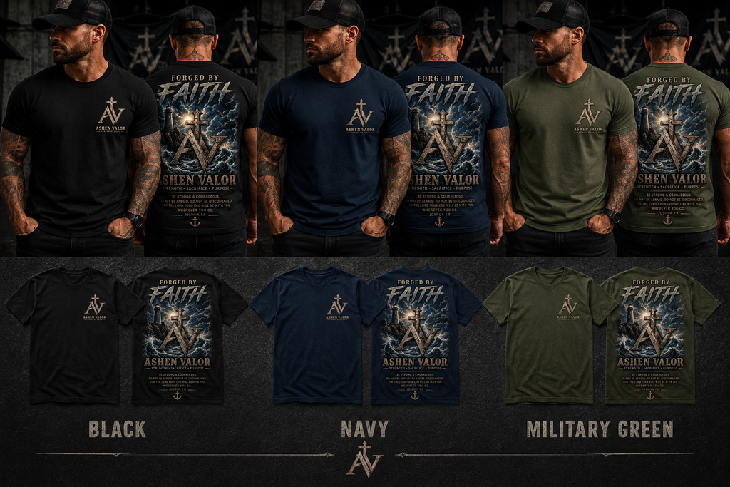 Forged by Faith – Lighthouse Tee | Ashen Valor