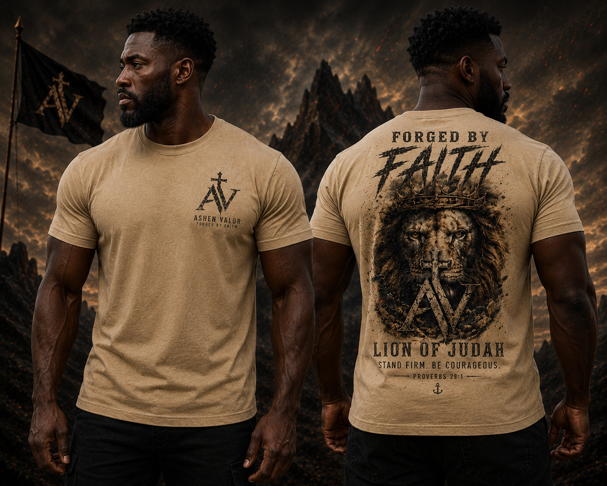 Forged by Faith – Lion of Judah Tee | Ashen Valor