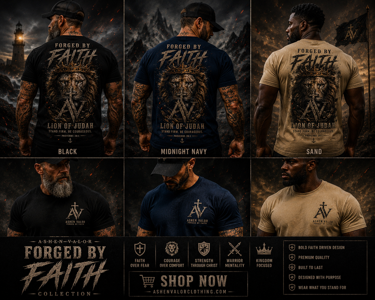 Forged by Faith – Lion of Judah Tee | Ashen Valor
