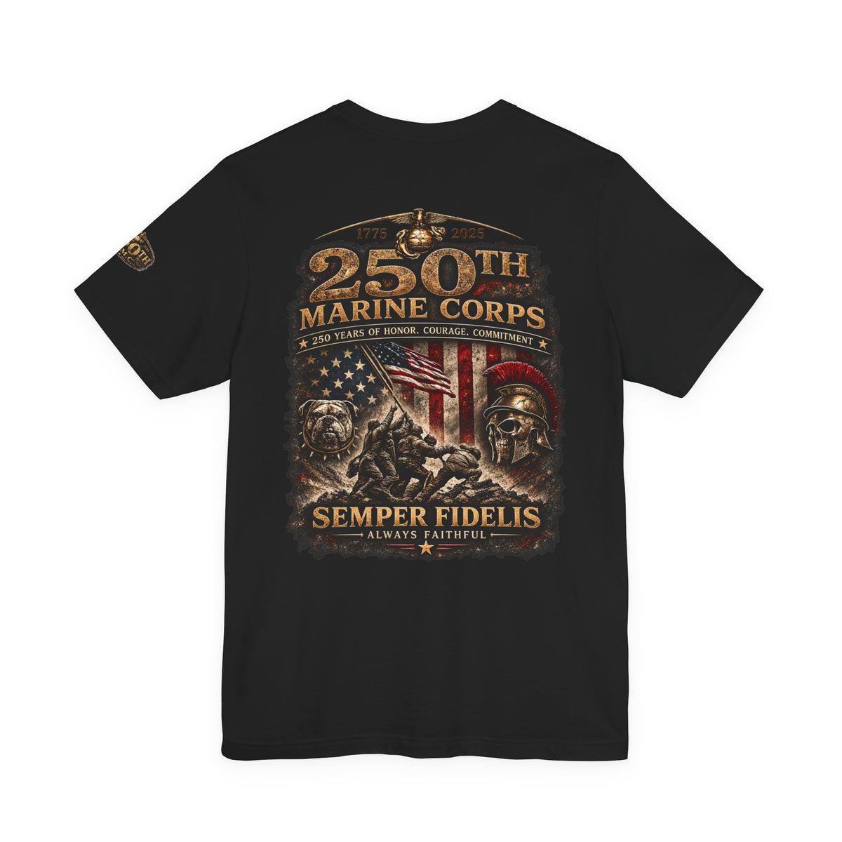 Marine Corps 250th Anniversary T-Shirt — Semper Fidelis Veteran Tribute Tee