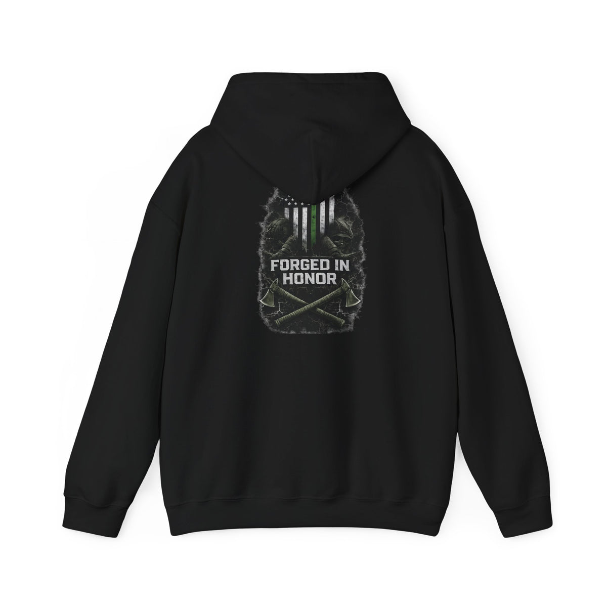 Forged in Honor – Thin Green Line Hoodie | Ashen Valor