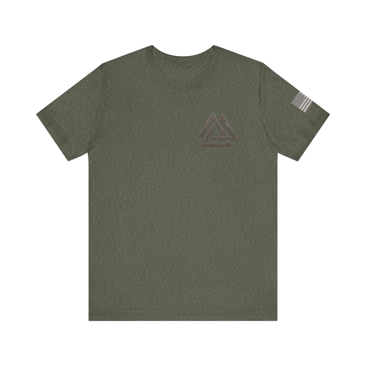 Ashen Valor Flame Logo Tee – Front AV Emblem & Back Fire Graphic