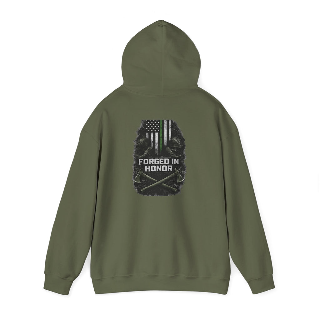 Forged in Honor – Thin Green Line Hoodie | Ashen Valor