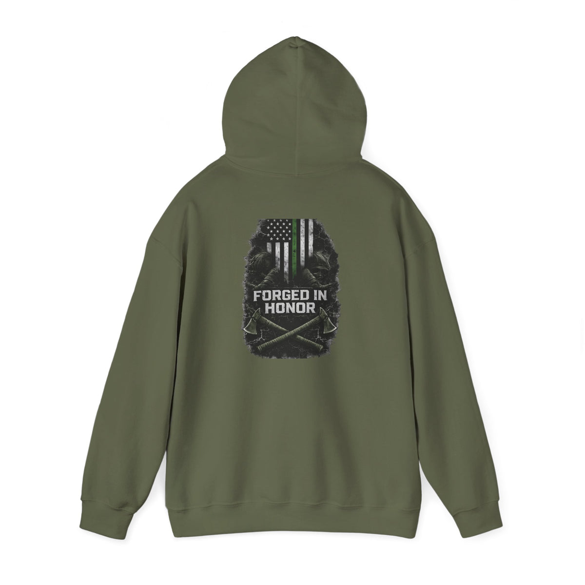 Forged in Honor – Thin Green Line Hoodie | Ashen Valor