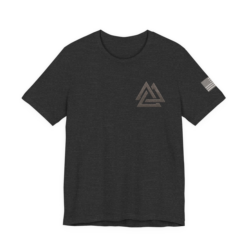 Ashen Valor Flame Logo Tee – Front AV Emblem & Back Fire Graphic
