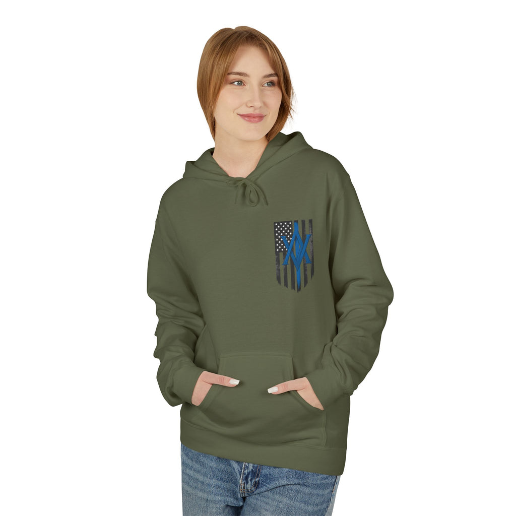 Ashen Valor “Stand in the Gap” Thin Blue Line Tactical Hoodie
