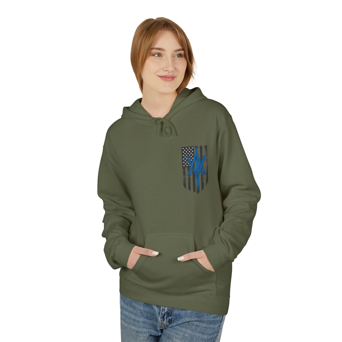 Ashen Valor “Stand in the Gap” Thin Blue Line Tactical Hoodie