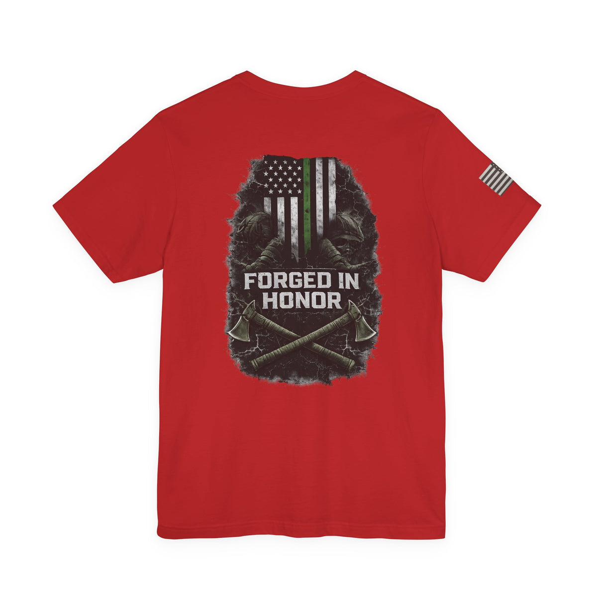 Forged in Honor Thin Green Line T-Shirt | Ashen Valor